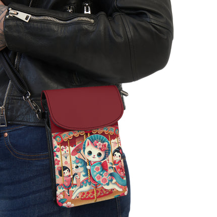 Geisha Kitten's Enchanted Carousel Ride Small Cell Phone Wallet