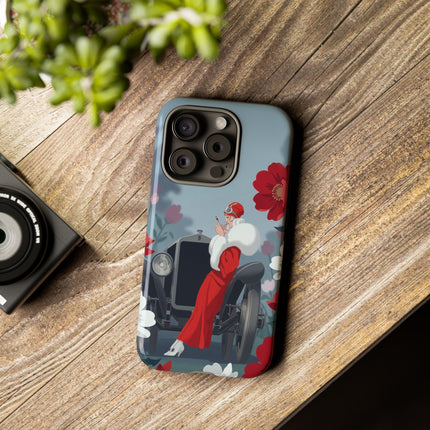 🚗🌺 The Lady Of The Grand Touring Car Phone Case – Art Deco Motoring Elegance