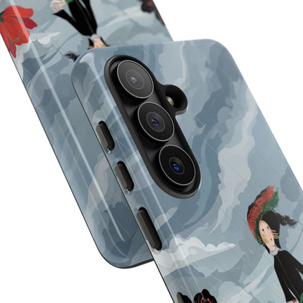 🌧️🌺 The Stormy Flower Walk Phone Case – Art Deco Floral Fashion
