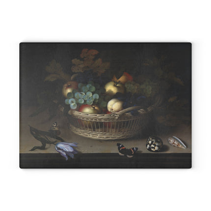 Still Life by Balthasar Van der Ast Glass Cutting Board