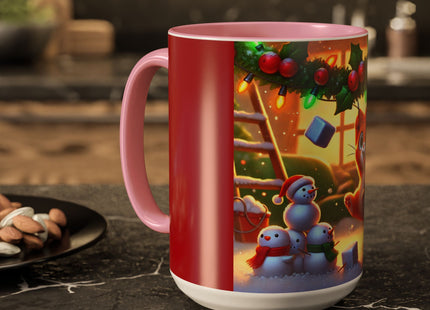 Naughty or Nice Kitten Christmas Colorful Mugs (11oz, 15oz)