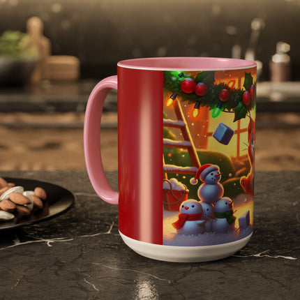 Naughty or Nice Kitten Christmas Colorful Mugs (11oz, 15oz)