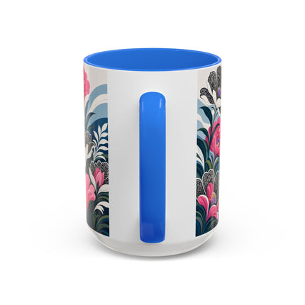 🌸🎀 The Pink Lace Garden Promenade Colorful Mug – Art Deco Fashion Elegance