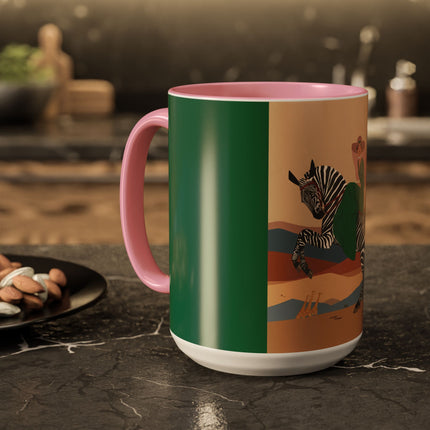 Zebra Rider Colorful Mugs – Safari Chic & Art Deco Adventure