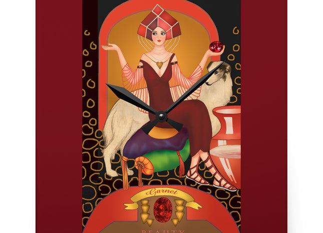 January & Garnet Zodiac Acrylic Wall Clock