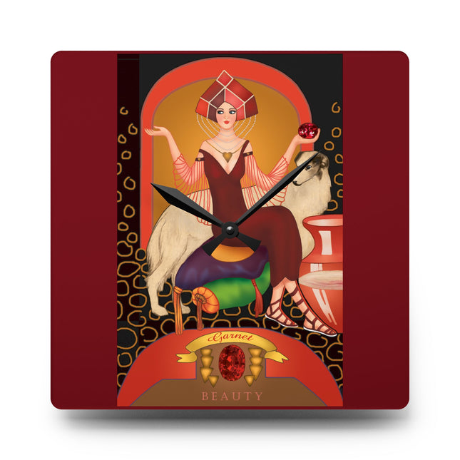January & Garnet Zodiac Acrylic Wall Clock