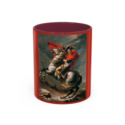 Napoleon Crossing the Alps by Jacques-Louis David Colorful Mugs (11oz, 15oz)