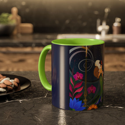 The Lady Of The Starlit Candles Colorful Mugs – Art Deco Theatrical Romance