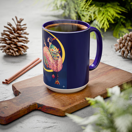 Moonlit Reflections Colorful Mug (11oz, 15oz) – Celestial Elegance, Art Deco Beauty & Dreamy Style