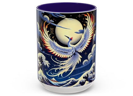 Majestic White Crane Colorful Mugs (11oz, 15oz)