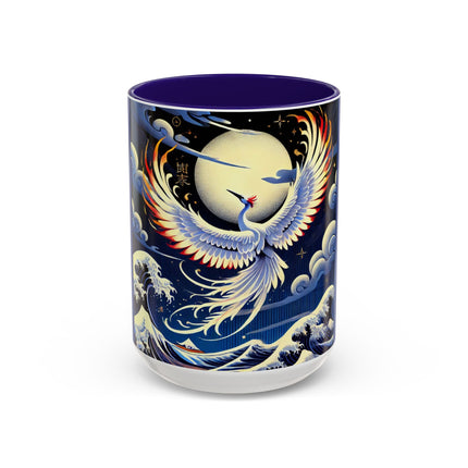 Majestic White Crane Colorful Mugs (11oz, 15oz)