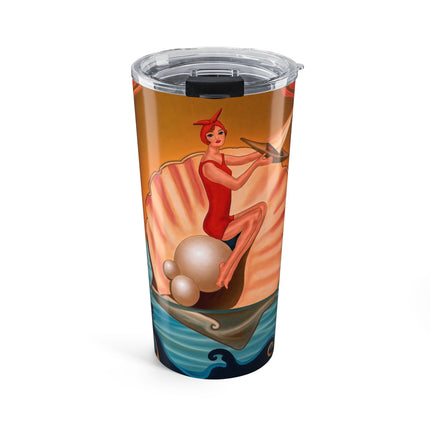 ⛵🦪 The Pearl Shell Sailor Tumbler, 20oz – Art Deco Seaside Fantasy