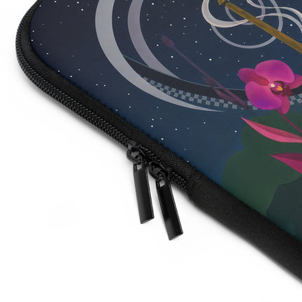 🌙🌻 The Lady Of The Midnight Garden Laptop Sleeve – Art Deco Floral Fantasy