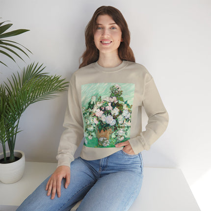 Roses by Vincent Van Gogh Heavy Blend™ Crewneck Sweatshirt