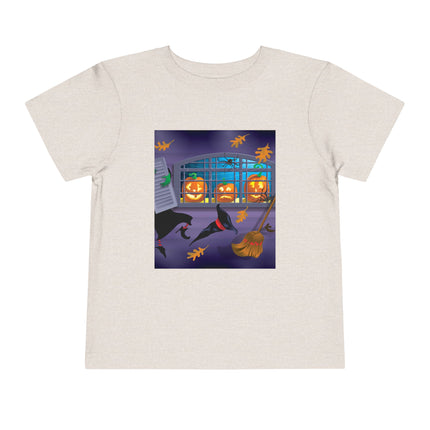 Whimsical Halloween Mischief Toddler Short Sleeve Tee
