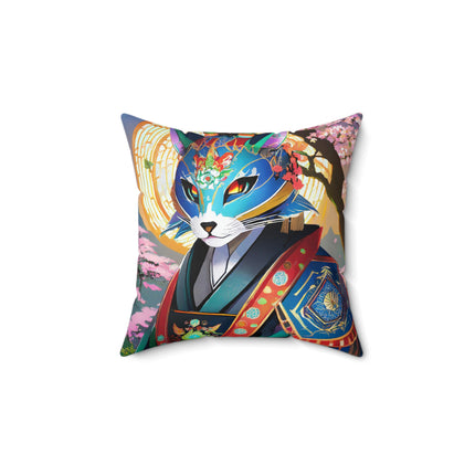 Cyberpunk Samurai Spun Polyester Square Pillow