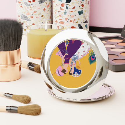Peacock Ladies in the Garden Compact Mirror – Playful Elegance & Art Deco Charm