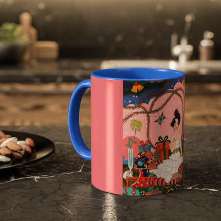 🎀🎄 Christmas Morning In The Rose Parlor Colorful Mug – Art Deco Holiday Fantasy