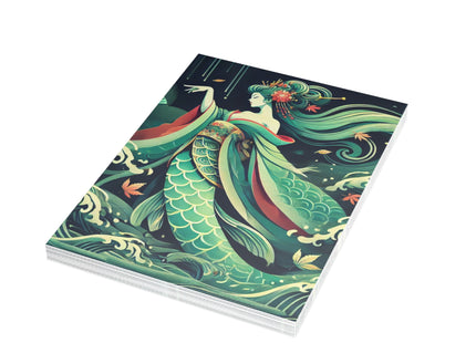 Mermaid Queen Rising from the Deep Postcards (envelopes included) - Bundles of 10, 30, 50 Pieces