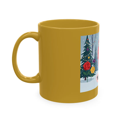 🏮🎄 The Winter Lantern Celebration Ceramic Mug – Art Deco Asian Christmas Elegance