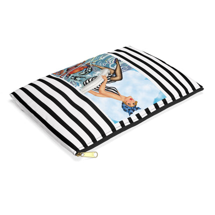 Playful Waves and Fashion Follies Accessory Pouch – Vintage Art Deco Design
