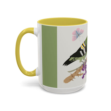 Woodpecker & Rose Colorful Mugs – Vibrant Spring & Bold Beauty
