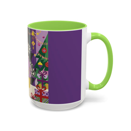 🎁✨ The Lavender Christmas Masquerade Colorful Mug – Art Deco Holiday Fantasy