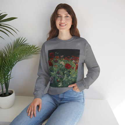 Poppies (A Study of Poppies for Carnation, Lily, Lily, Rose) by John Singer Sargent Heavy Blend™ Crewneck Sweatshirt