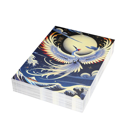 Majestic White Crane Postcards (envelopes included) - Bundles of 10, 30, 50 Pieces