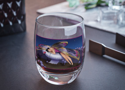 Slumbering Fairy on a Mushroom Whiskey Glass