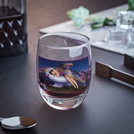 Slumbering Fairy on a Mushroom Whiskey Glass