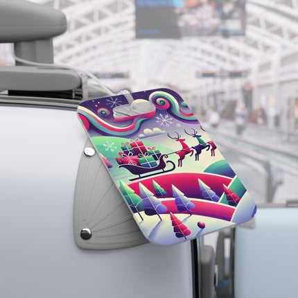 Festive Reindeer Flight Luggage Tag