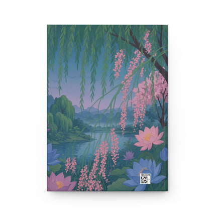🌸☂️ The Lady Of The Lotus Garden Hardcover Journal – Art Deco Oriental Elegance