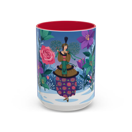🌹❄️ The Holly Rose Of Winter Colorful Mug – Art Deco Christmas Garden