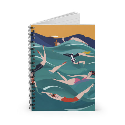 Summer Splash Spiral Notebook – Retro Beach Joy & Carefree Summer