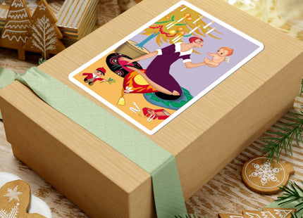 Art Deco Christmas Kiss-Cut Stickers (4 Sizes)