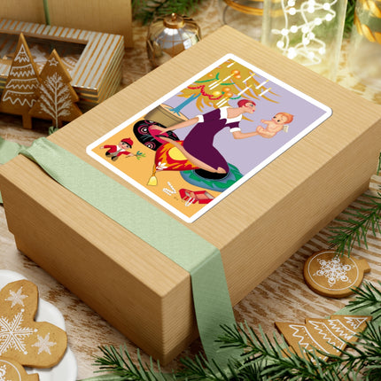 Art Deco Christmas Kiss-Cut Stickers (4 Sizes)