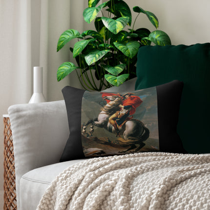 Napoleon Crossing the Alps by Jacques-Louis David Spun Polyester Lumbar Pillow