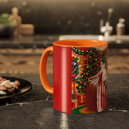 🎄💃 The Christmas Mirror Duet Colorful Mug – Art Deco Holiday Elegance