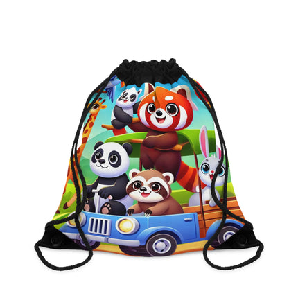 The Safari Friends on the Move Drawstring Bag – Adventure, Friendship & Sunny Fun