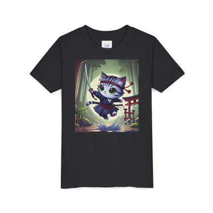 Moonlit Samurai Kitty Youth Short Sleeve Tee