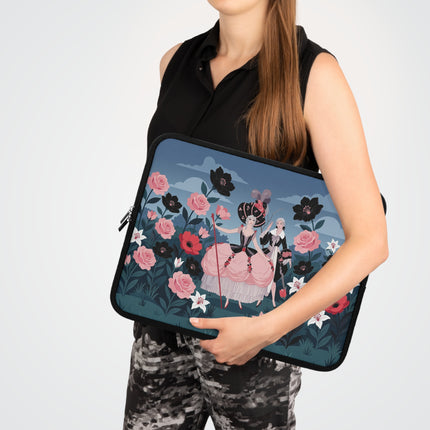 🌹🎭 The Ladies Of The Midnight Rose Garden Laptop Sleeve – Art Deco Floral Masquerade