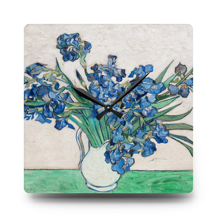 Irises by Vincent Van Gogh Acrylic Wall Clock, Round and Square