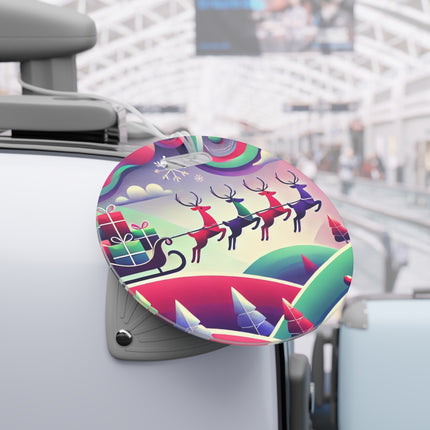 Festive Reindeer Flight Luggage Tag