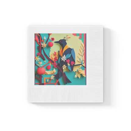 Curious Crow White Coined Napkins