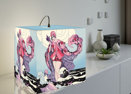 Goddess of the Swirling Sea Light Cube Lamp
