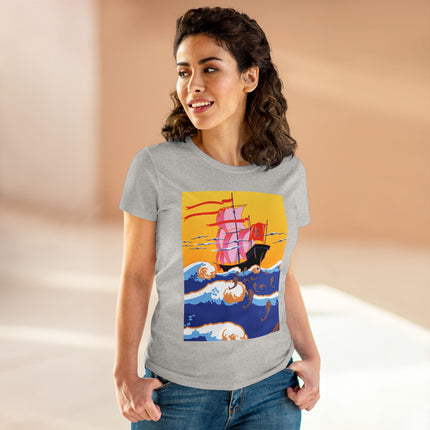 Golden Seas and Whimsical Dreams Women's Midweight Cotton Tee