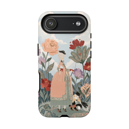 🌹🐈 The Lady And Puss In Boots Phone Case – Art Deco Floral Whimsy