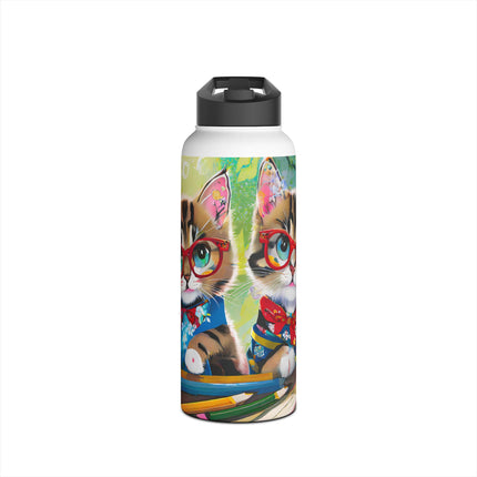 Kitten Scholars Stainless Steel Water Bottle