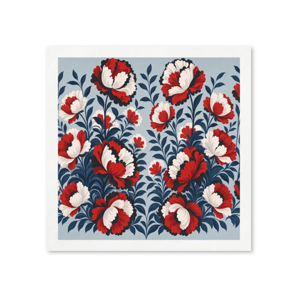 🌺❤️ The Scarlet And Ivory Floral Tapestry Napkins – Elegant Botanical Garden Art